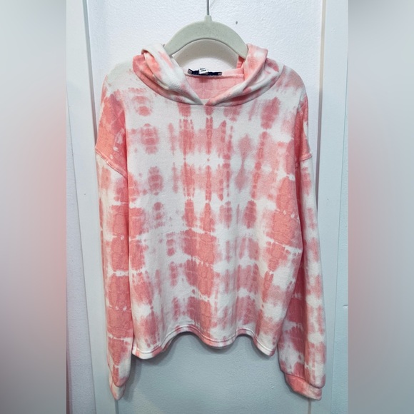 Pink and White Tye Dye Hooded Sweatshirt and Pants - Picture 2 of 5